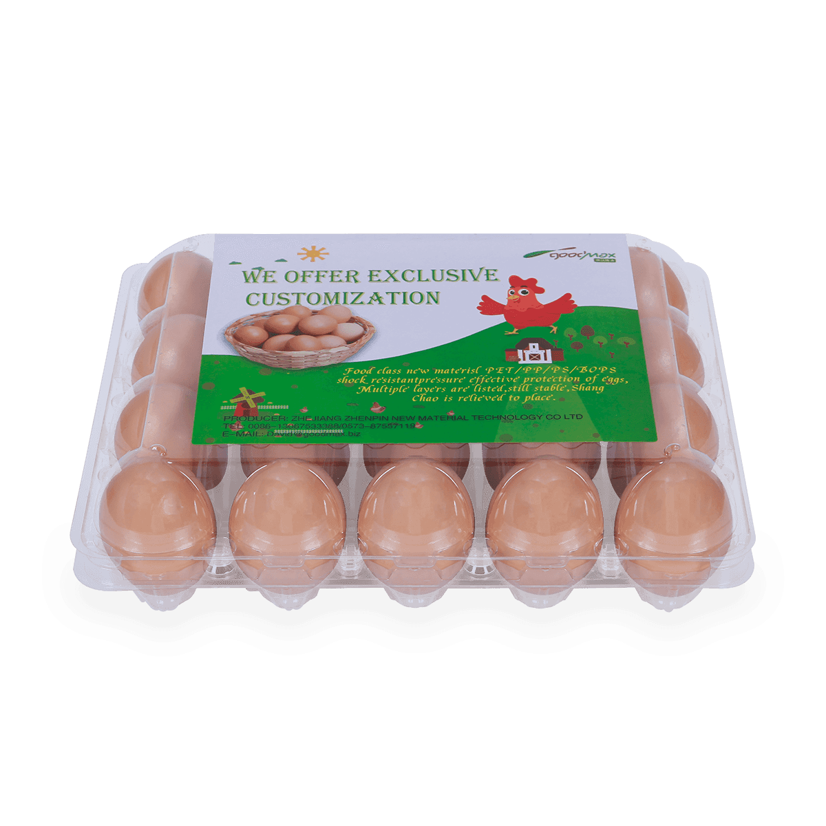 100% recyclable 6 12 18 20 24 25 cellulae intitulatae Plastic Ovum Cartons